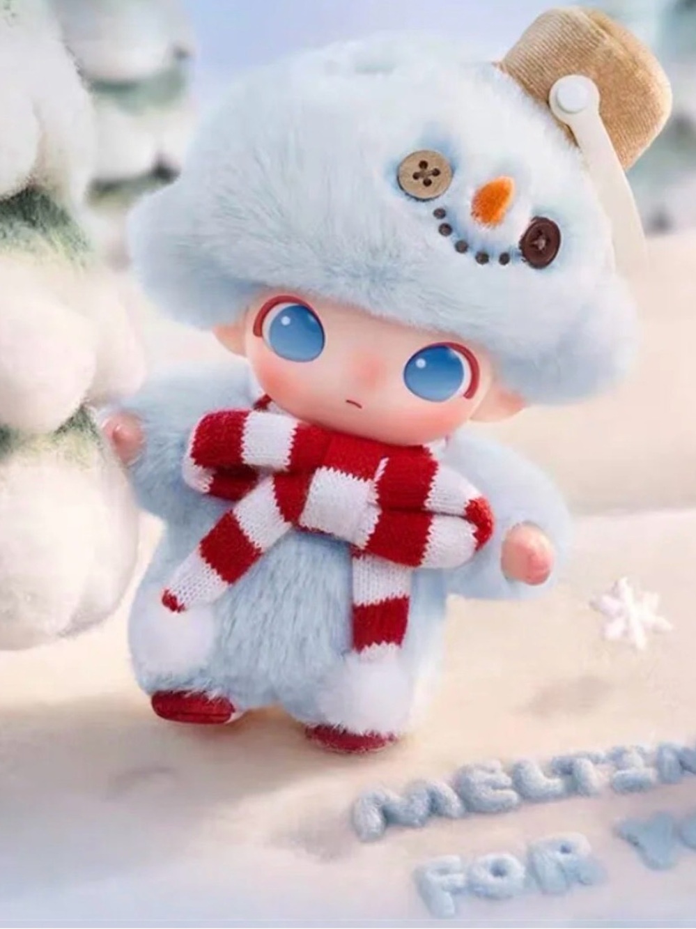 POP MART DIMOO Snowman Series Vinyl Plush Hanging Card